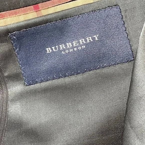 Burberry Mens Long Sleeve 100% Wool Blazer Jacket Black 42 Pockets Button USA